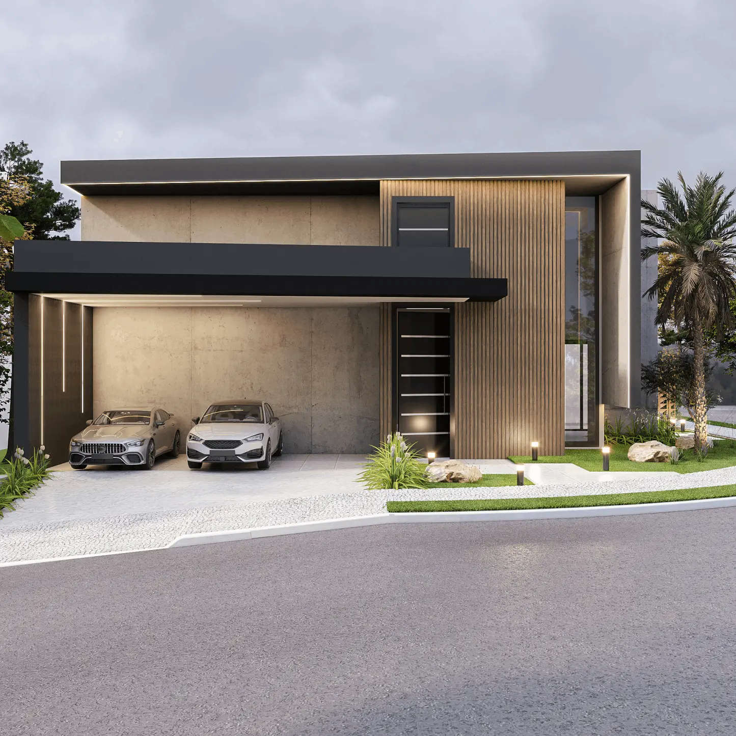 Fachada Projeto Residencial - Karen Falcochio Arquiteta